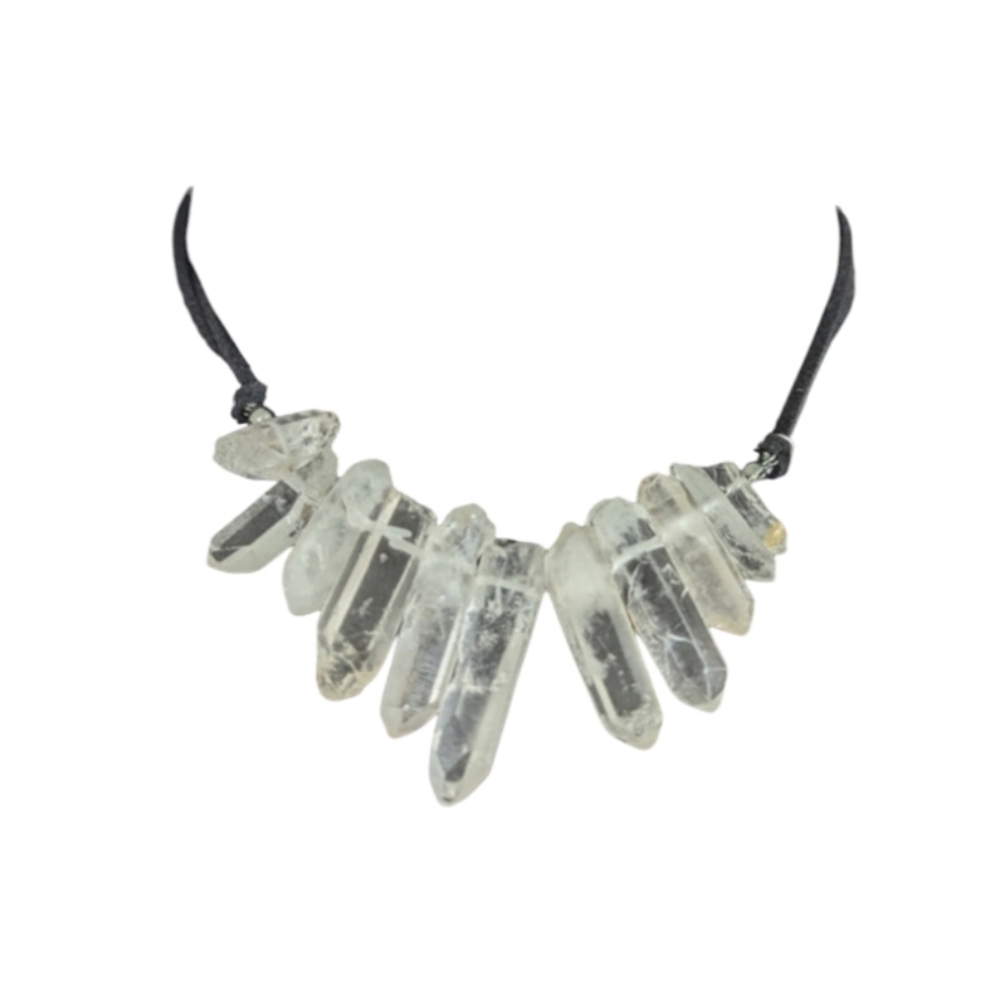 Bohemian Crystal Necklace Gypsy Aesthetic Clear Quartz Stones Hippie